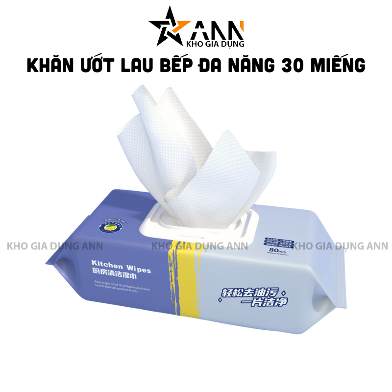 Khăn Ướt Lau Bếp Đa Năng 1 Gói 80 Miếng 30x11x5cm