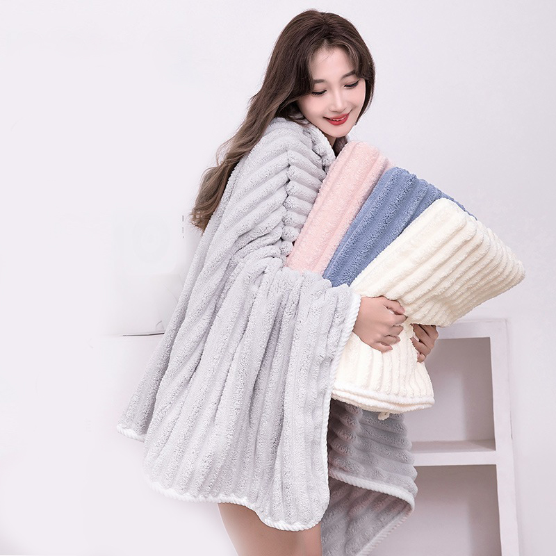 Khăn Tắm Sóng Nước Cotton Mềm Mịn Dễ Thấm Nước 70x140cm