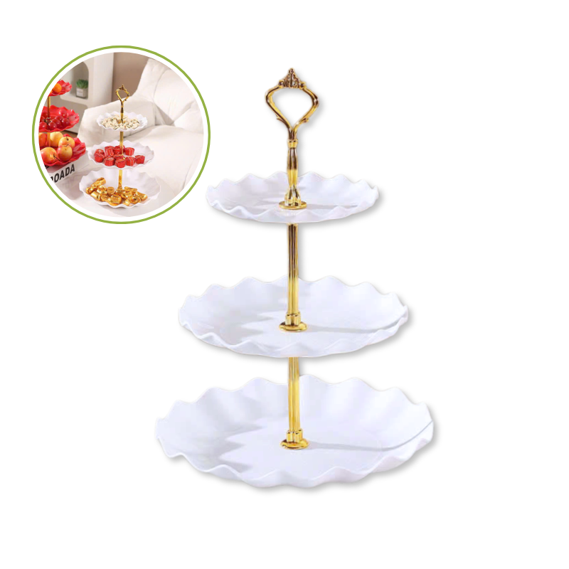Khay Nhựa Hoa Trắng 3 Tầng - Khay Đựng Mứt Bánh Kẹo Tết 34x25cm – một lựa chọn đáng tham khảo trong Đồ dùng gia đình