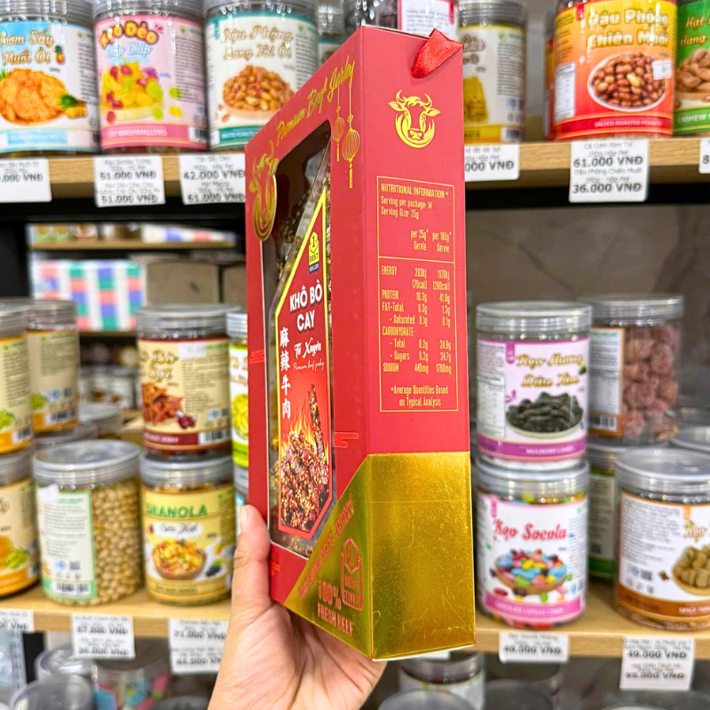 Khô Bò Cay Tứ Xuyên Premium Beef Jerky 500g