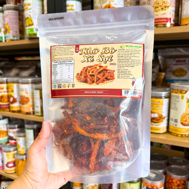 Khô Bò Xé Sợi Thượng Hạng 300g - Túi Zip Bạc – một lựa chọn đáng tham khảo trong khô bò xé