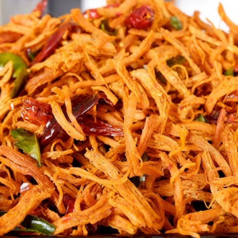 Sợi khô gà trộn lá chanh và ớt