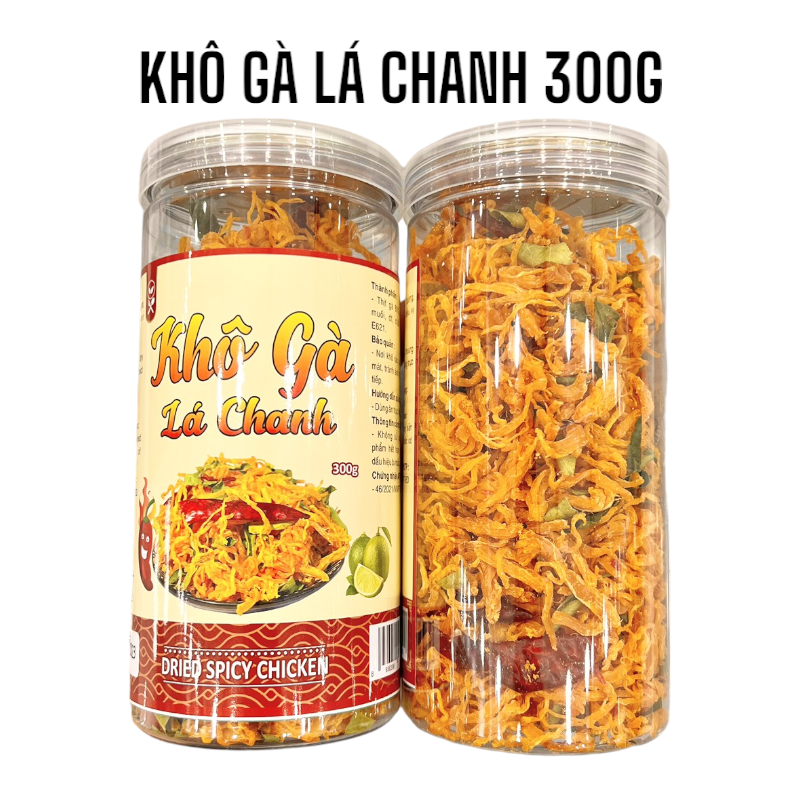 Hộp khô gà 300g và thiết kế bao bì mặt trước