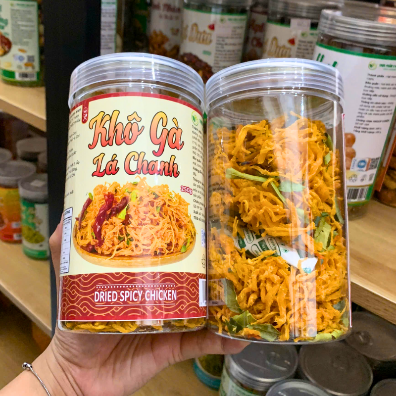 Khô Gà Lá Chanh Thực Phẩm 3 Miền Xanh 250g Hũ Pet