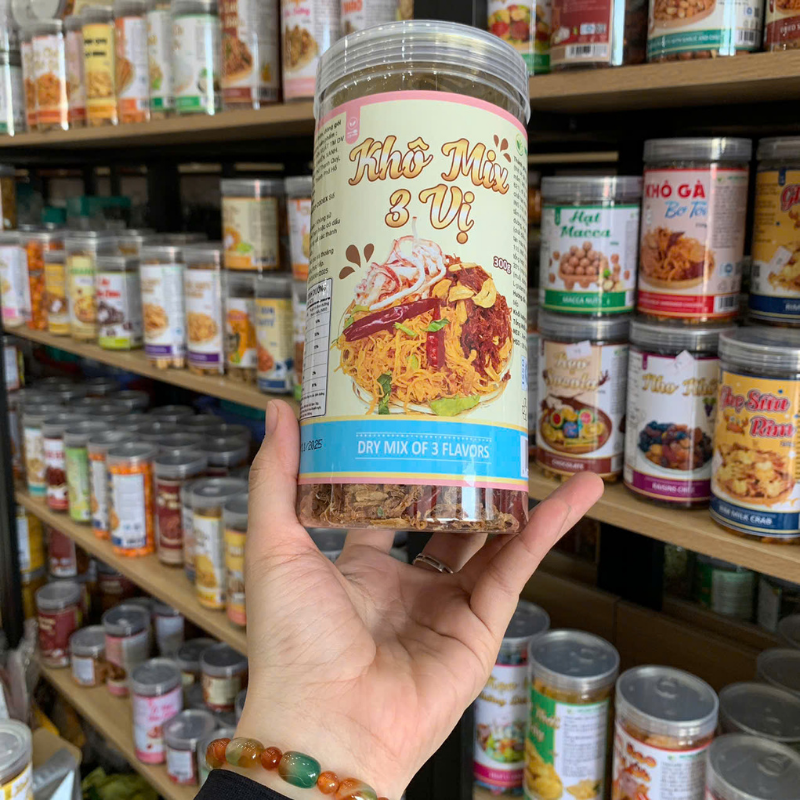 Khô Mix 3 Vị Heo Mực Gà 300g Hộp