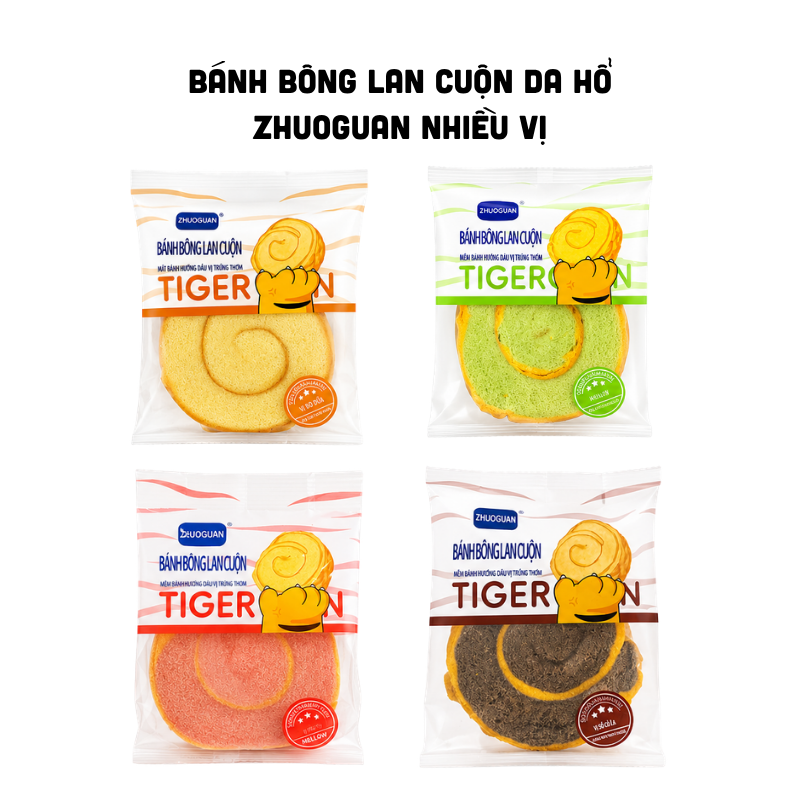 1 Cái Bánh Bông Lan Cuộn Tiger ZHUOGUAN 4 Màu