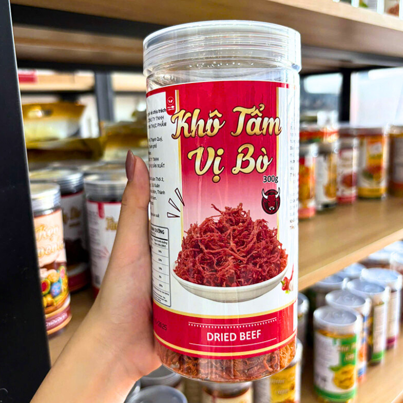 Khô Tẩm Vị Bò 300g Hộp Pet
