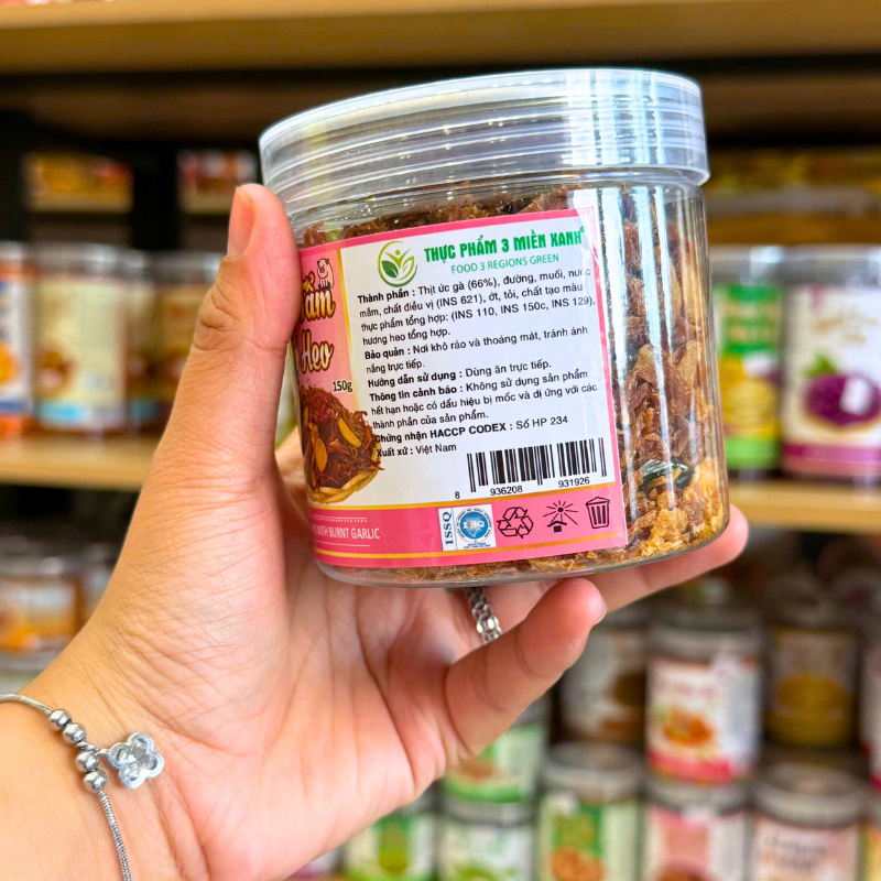 Phần nhãn thông tin với thành phần, cách dùng và bảo quản