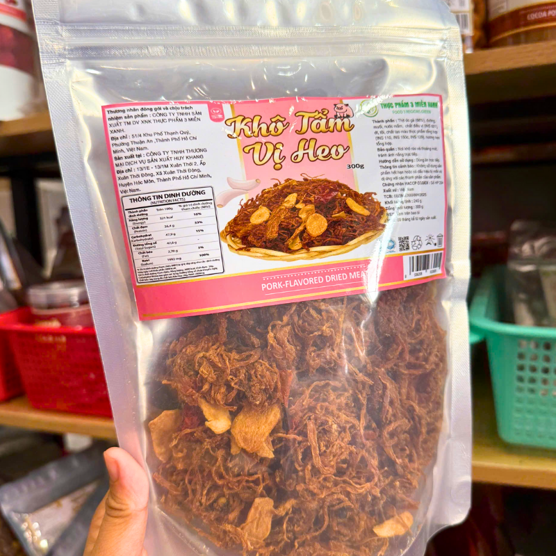 Nhãn sản phẩm với thông tin cơ bản và cách dùng ăn trực tiếp