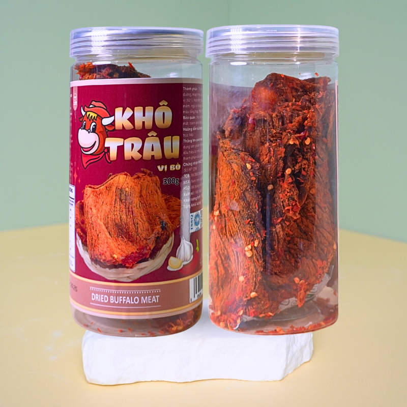 Khô Trâu Miếng Tẩm Vị Bò 300g Hộp