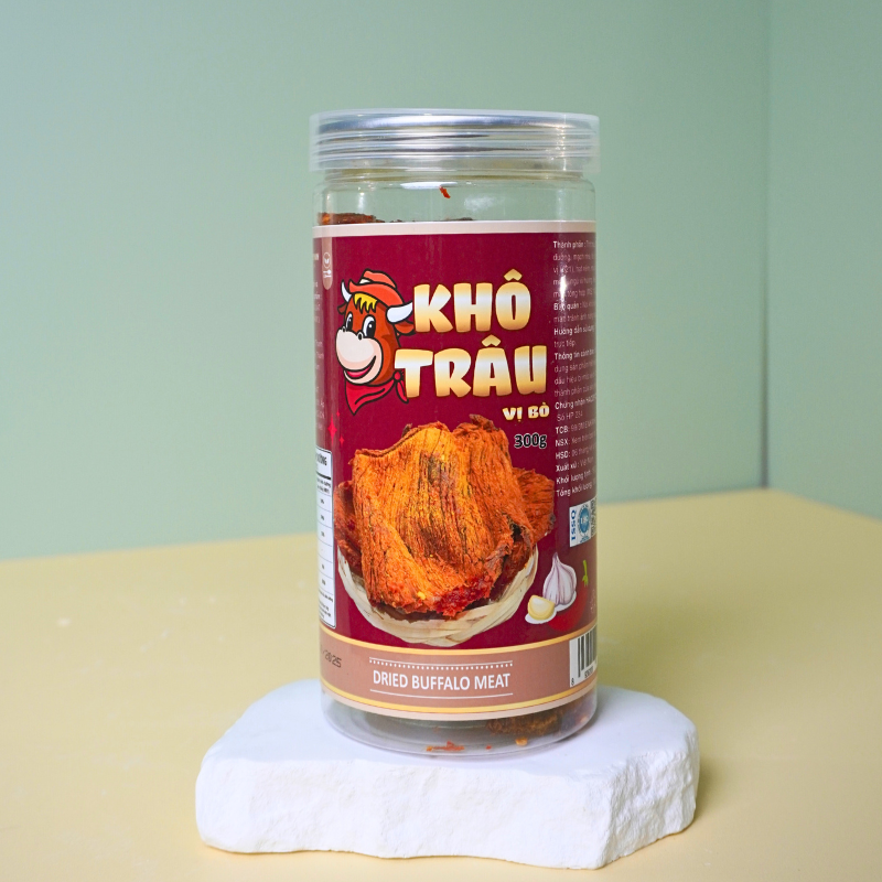 Khô Trâu Miếng Tẩm Vị Bò 300g Hộp