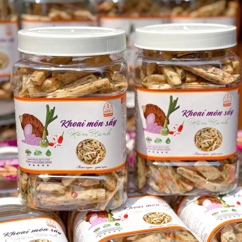 Khoai Môn Sấy Mắm Hành Hộp 500g