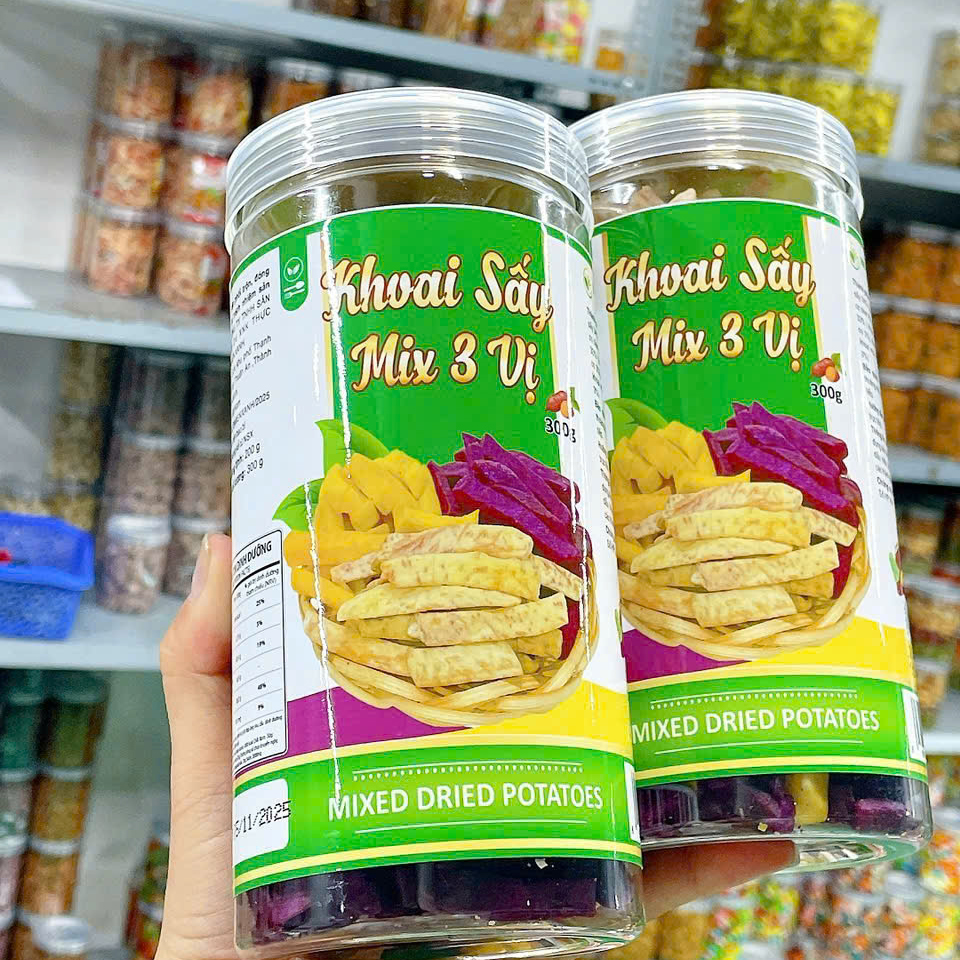 Khoai Sấy Mix 3 Vị 300g Hộp