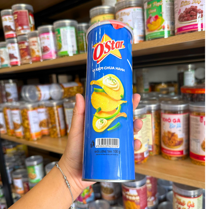 Khoai Tây Lon O'Star Orion Vị Kem Chua Hành 100gr