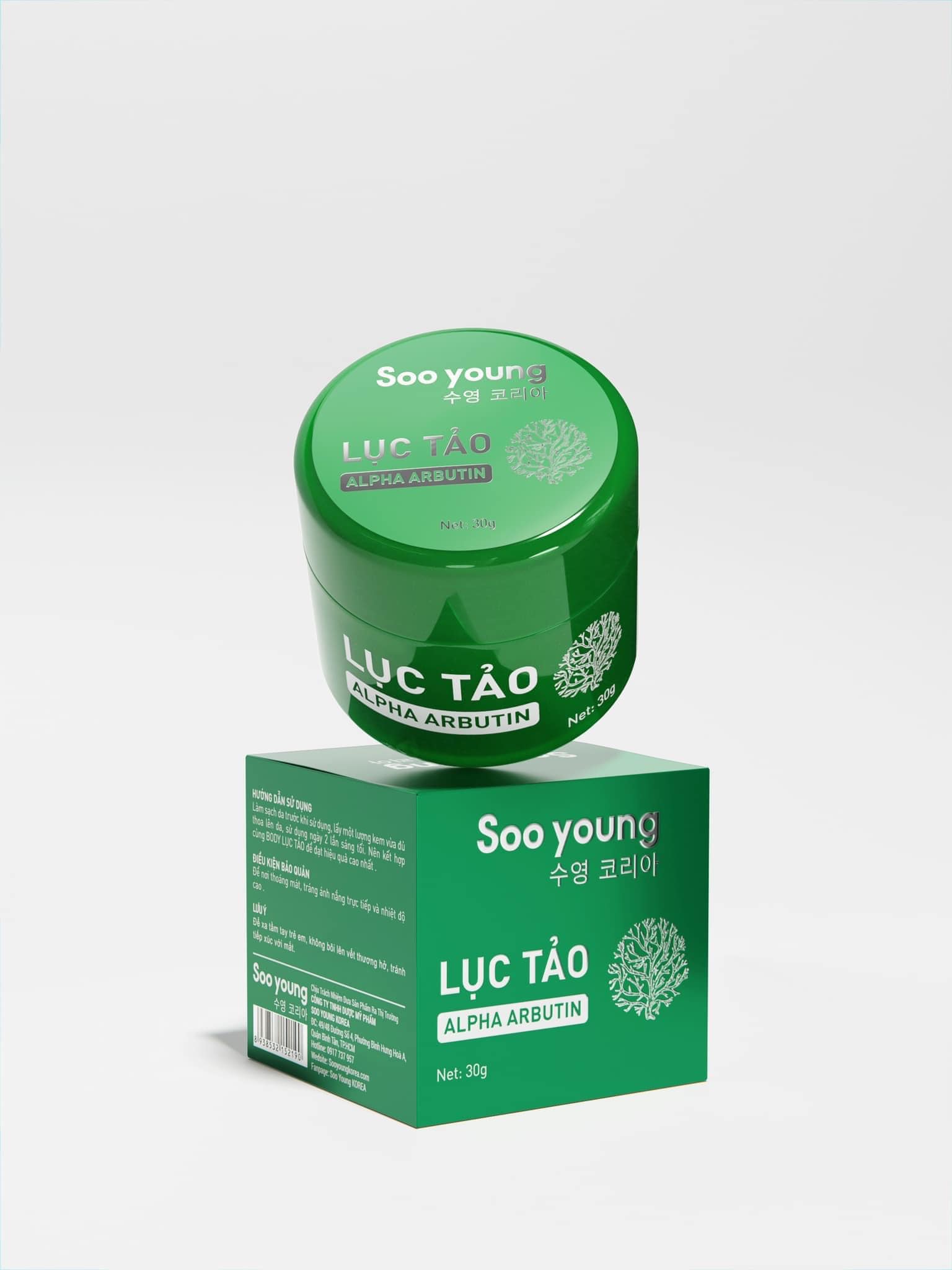 Kem dưỡng Kích Trắng Lục Tảo Alpha Arbutin Soo Young 30g
