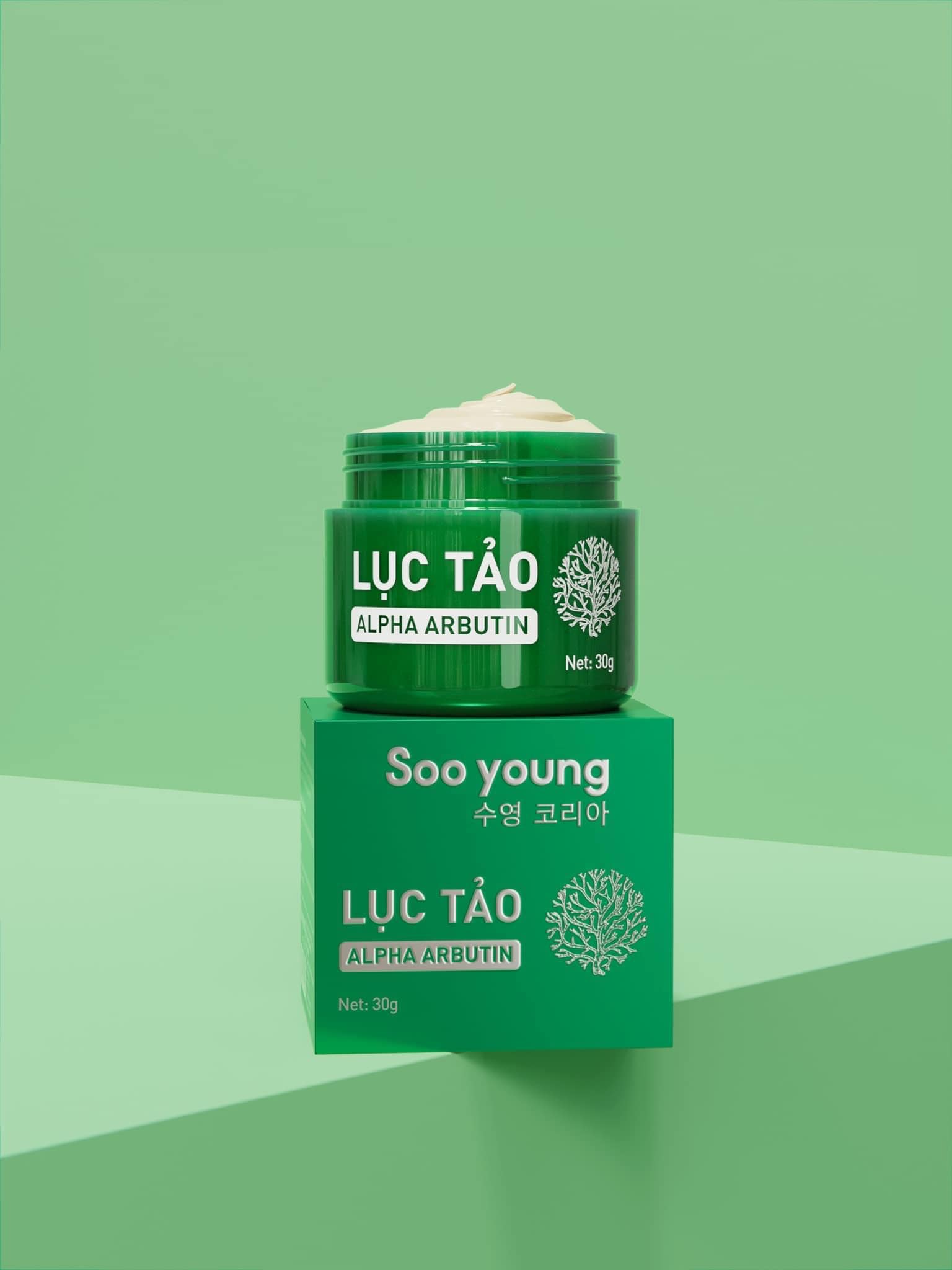 Kem dưỡng Kích Trắng Lục Tảo Alpha Arbutin Soo Young 30g