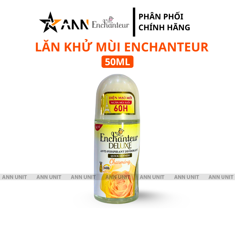 Lăn khử mùi Enchanteur Deluxe Charming 60H 50ml màu vàng