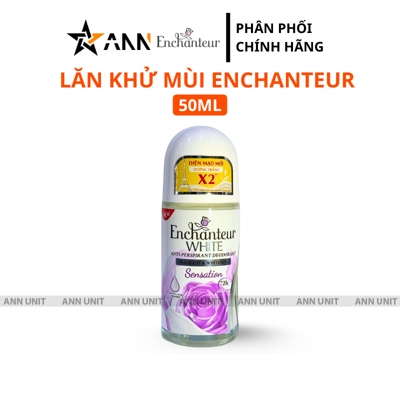 Lăn Khử Mùi Enchanteur White Sensation 72h 50ml Màu Tím