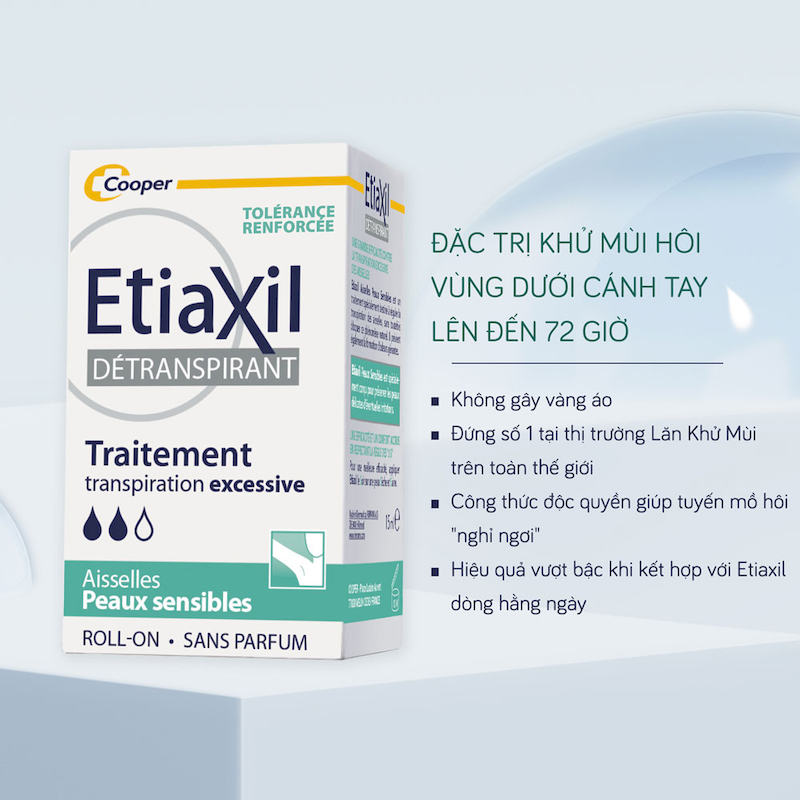 Lăn Khử Mùi Etiaxil Màu Xanh Cho Da Nhạy Cảm 15ml