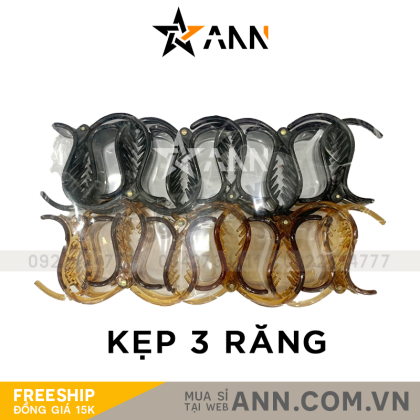 Hình kẹp 3 răng với 2 màu nâu và đen