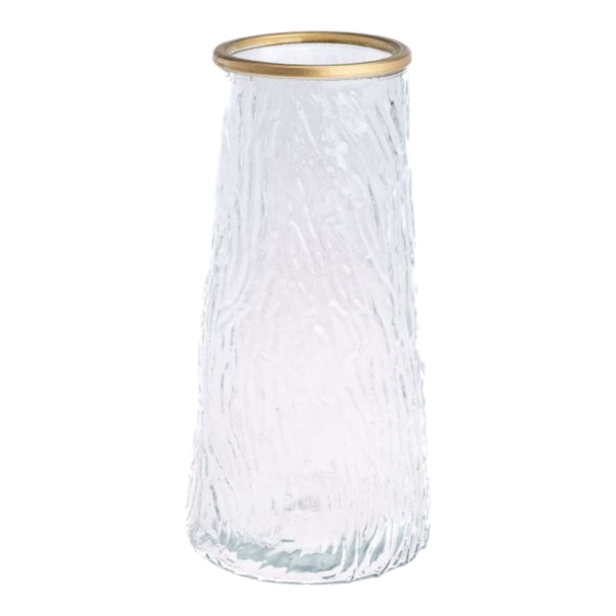 Lọ Hoa Thủy Tinh Trụ Sọc Viền Vàng Lucas 21x7x10cm – một lựa chọn đáng tham khảo trong Đồ trang trí nhà cửa