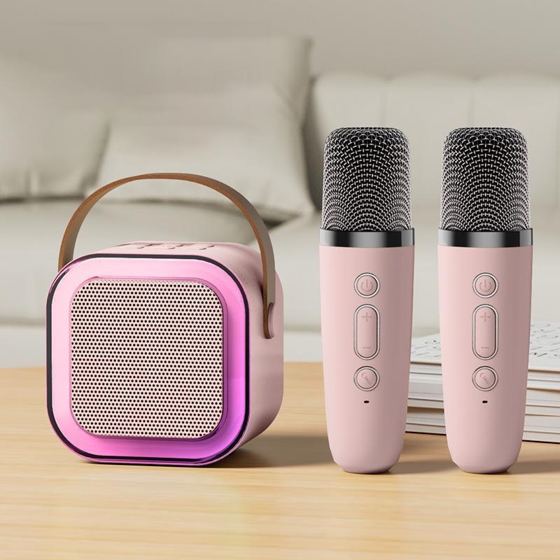 Loa Bluetooth Mini K12 Kèm 2 Mic Karaoke