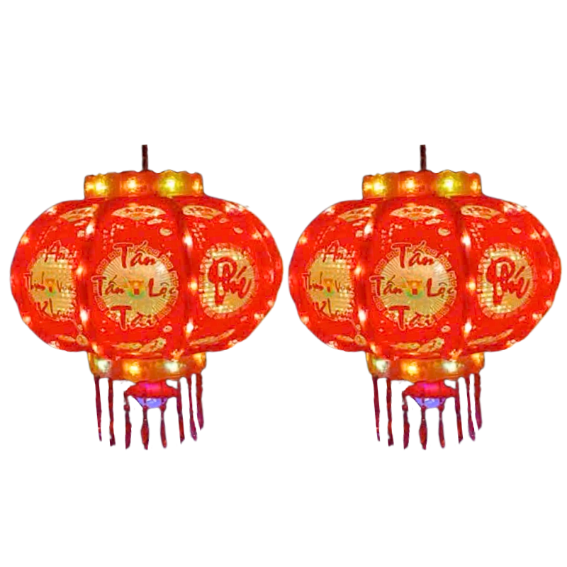 Hình ảnh Set 2 Lồng Đèn Điện 3D Phản Quang Chữ Phúc Trang Trí Tết 150cm trong bộ sưu tập lồng đèn tết