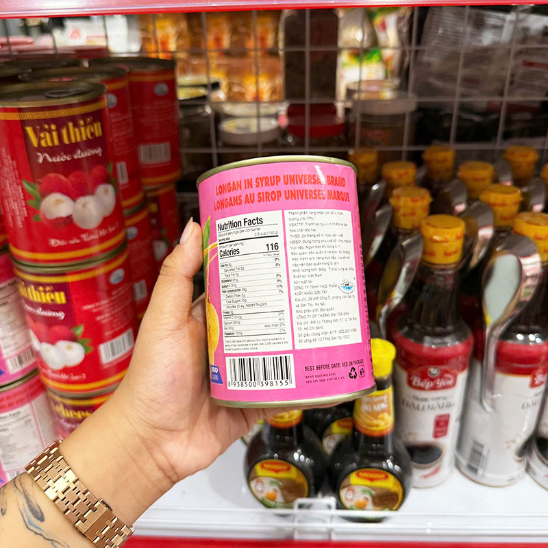 Bảng dinh dưỡng và thông tin sản phẩm trên bao bì