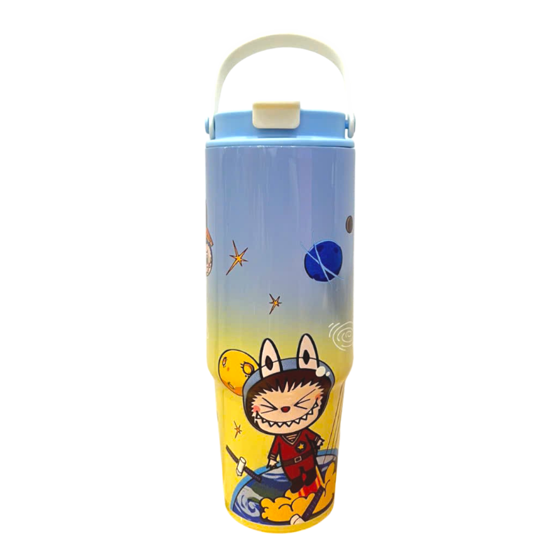 Ly Giữ Nhiệt Labubu Loang Màu Có Quai Xách 900ml