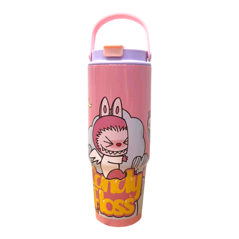 Ly Giữ Nhiệt Labubu Loang Màu Có Quai Xách 900ml