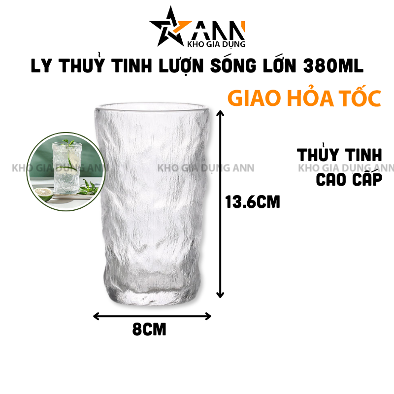 Ly Thủy Tinh Lượn Sóng Lớn 13.6x8cm