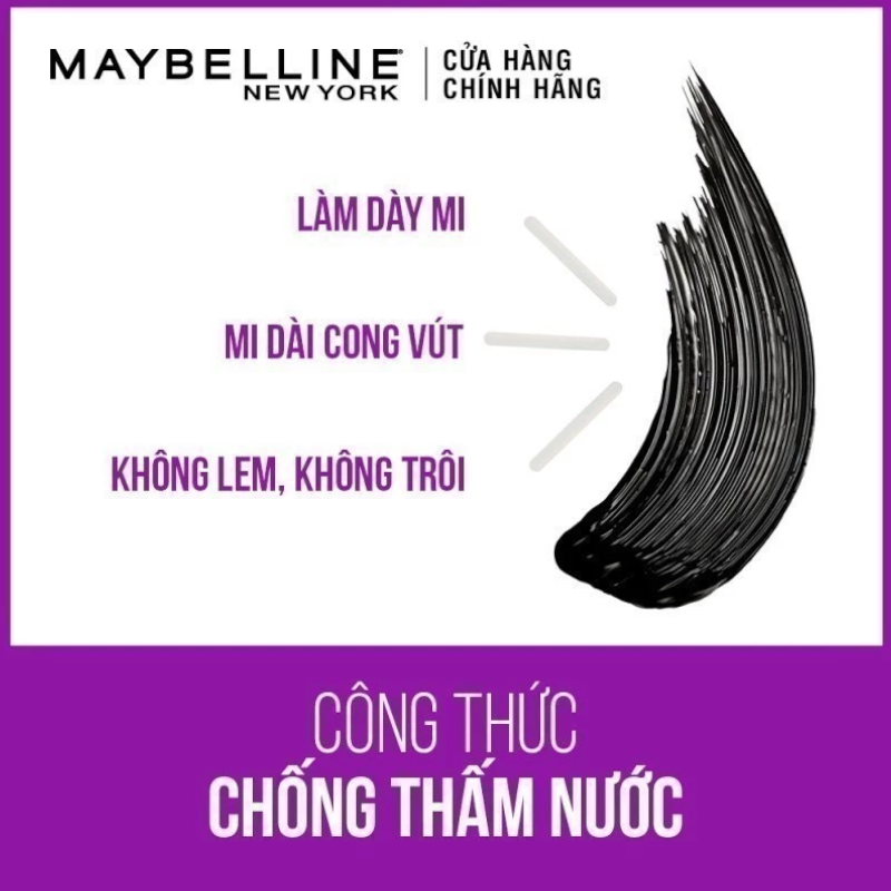 Minh họa hiệu ứng làm dày, cong vút và chống lem trôi