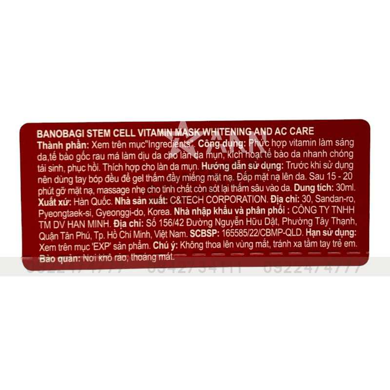 Mặt Nạ Banobagi Stem Cell Vitamin