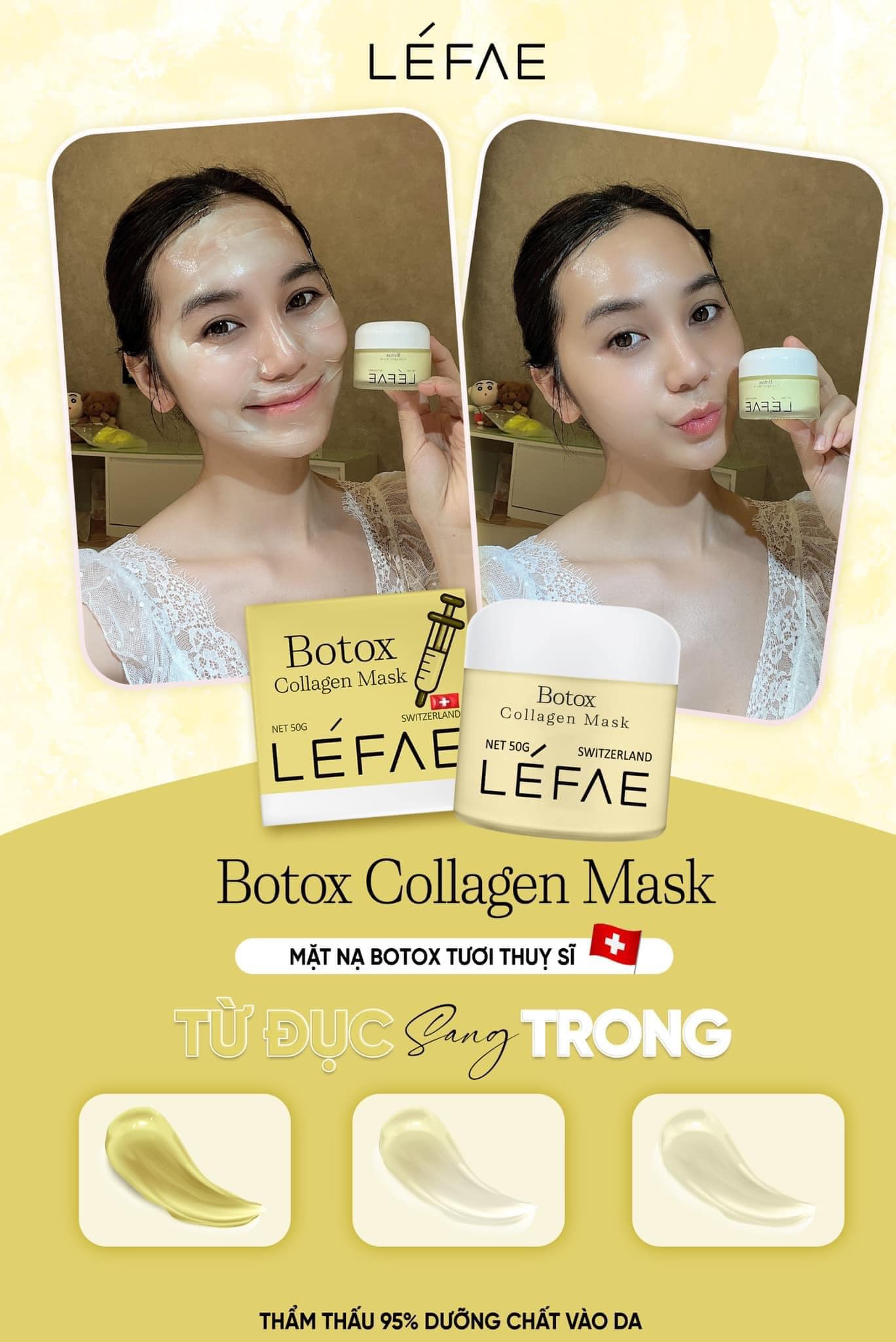 Mặt Nạ Botox Collagen Mask LEFAE 50g