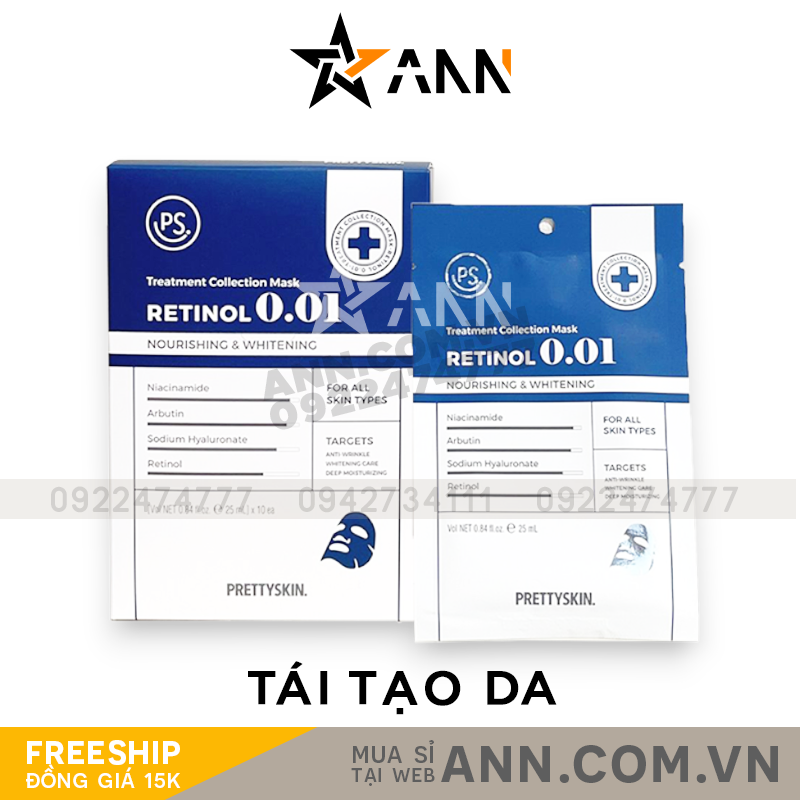 Thiết kế bao bì màu xanh của dòng Retinol 0.01