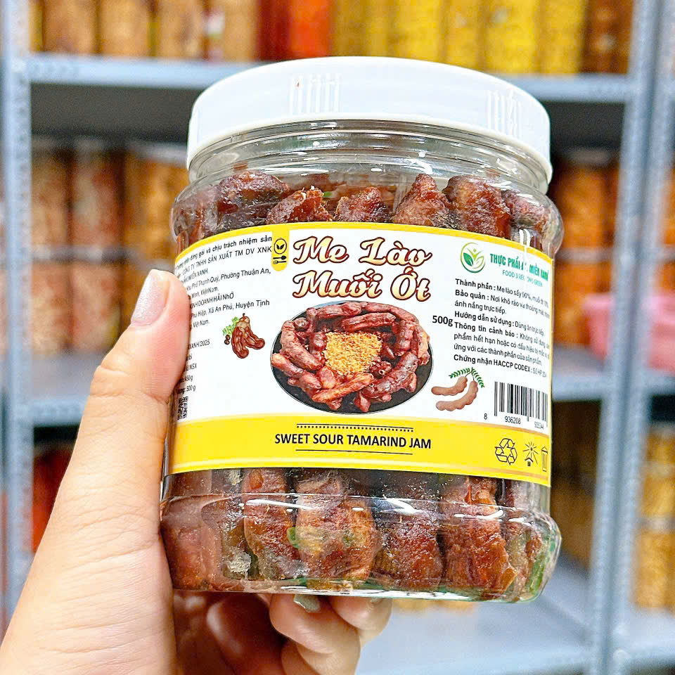 Hũ sản phẩm 500g với nhãn mặt trước rõ ràng