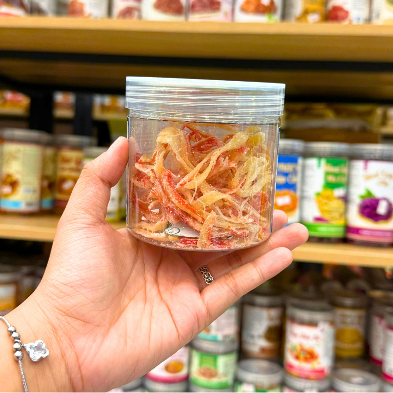 Mực Ống Xé Sợi Sấy Khô Mực Dừa Mini 100g Hộp Pet