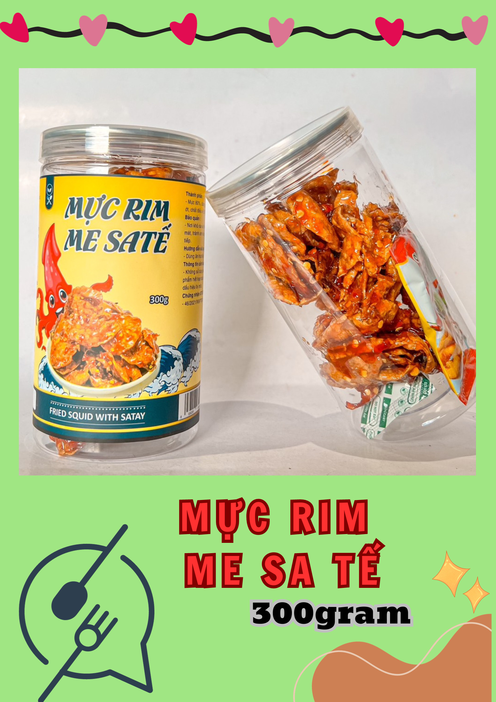 Gợi ý dùng mực rim me sa tế 300g làm món ăn vặt tiện lợi