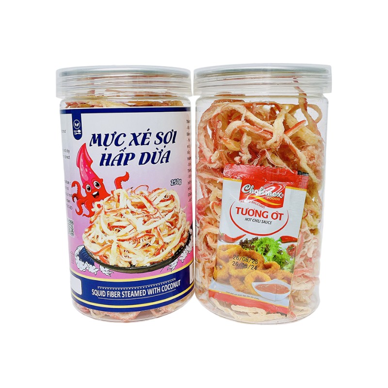 Mực Xé Sợi Hấp Dừa Thơm Ngon 250g Hộp – một lựa chọn đáng tham khảo trong mực xé sợi