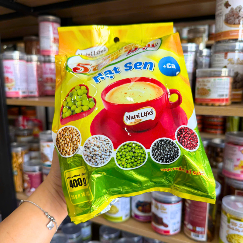Thông tin 25g x 16 gói thể hiện ở góc bao bì