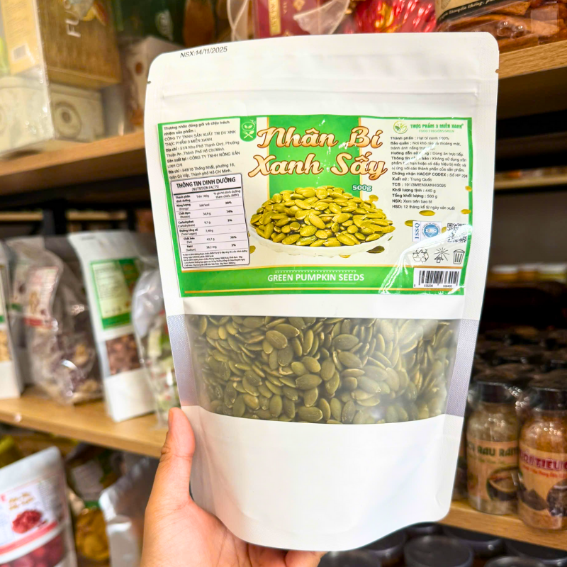 Tổng quan mặt trước túi zip bạc 500g