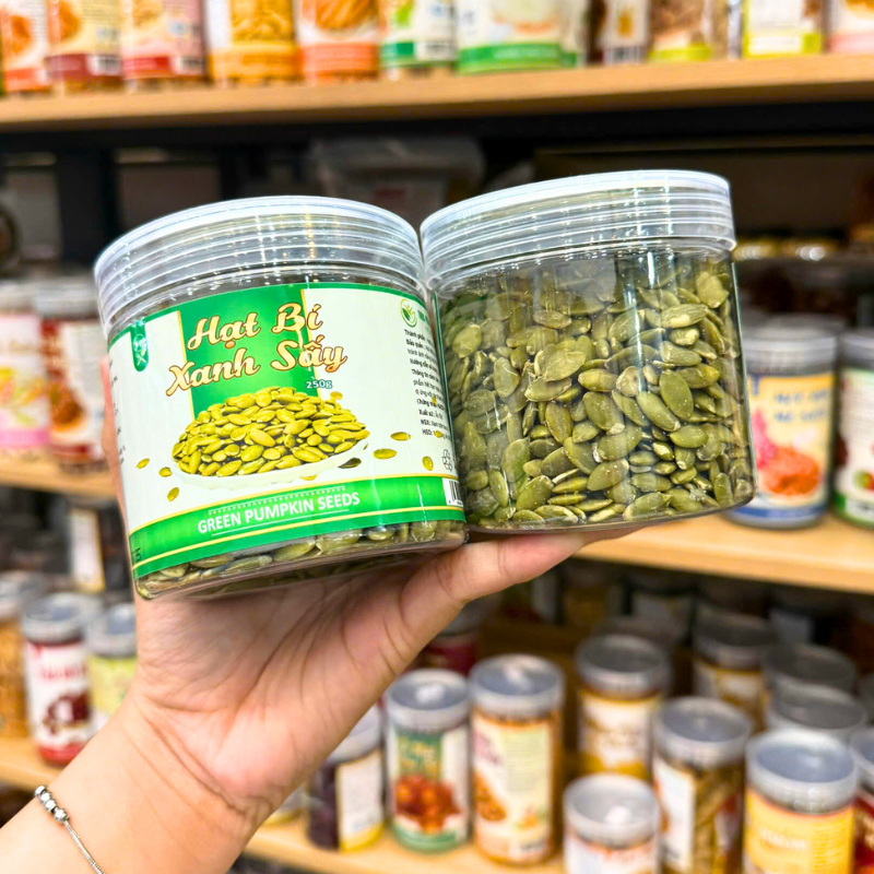 Nhân Bí Xanh Sấy Mini 250g Hũ Pet Thực phẩm 3 miền xanh
