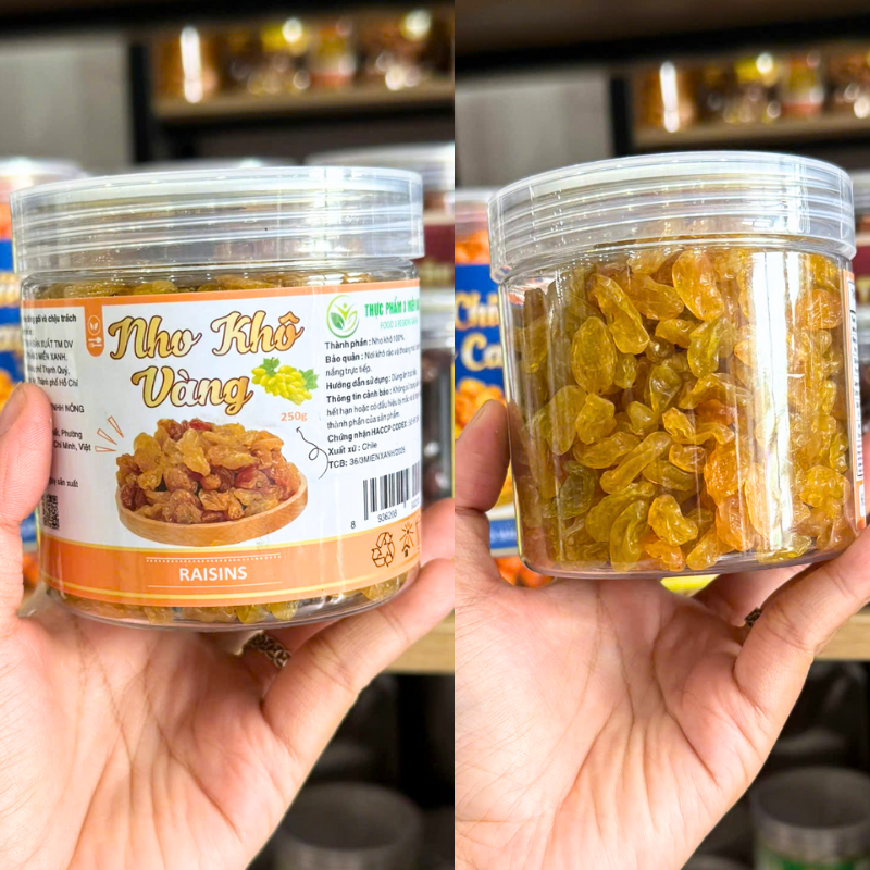 Nho Khô Vàng Mini 250g Hộp Pet