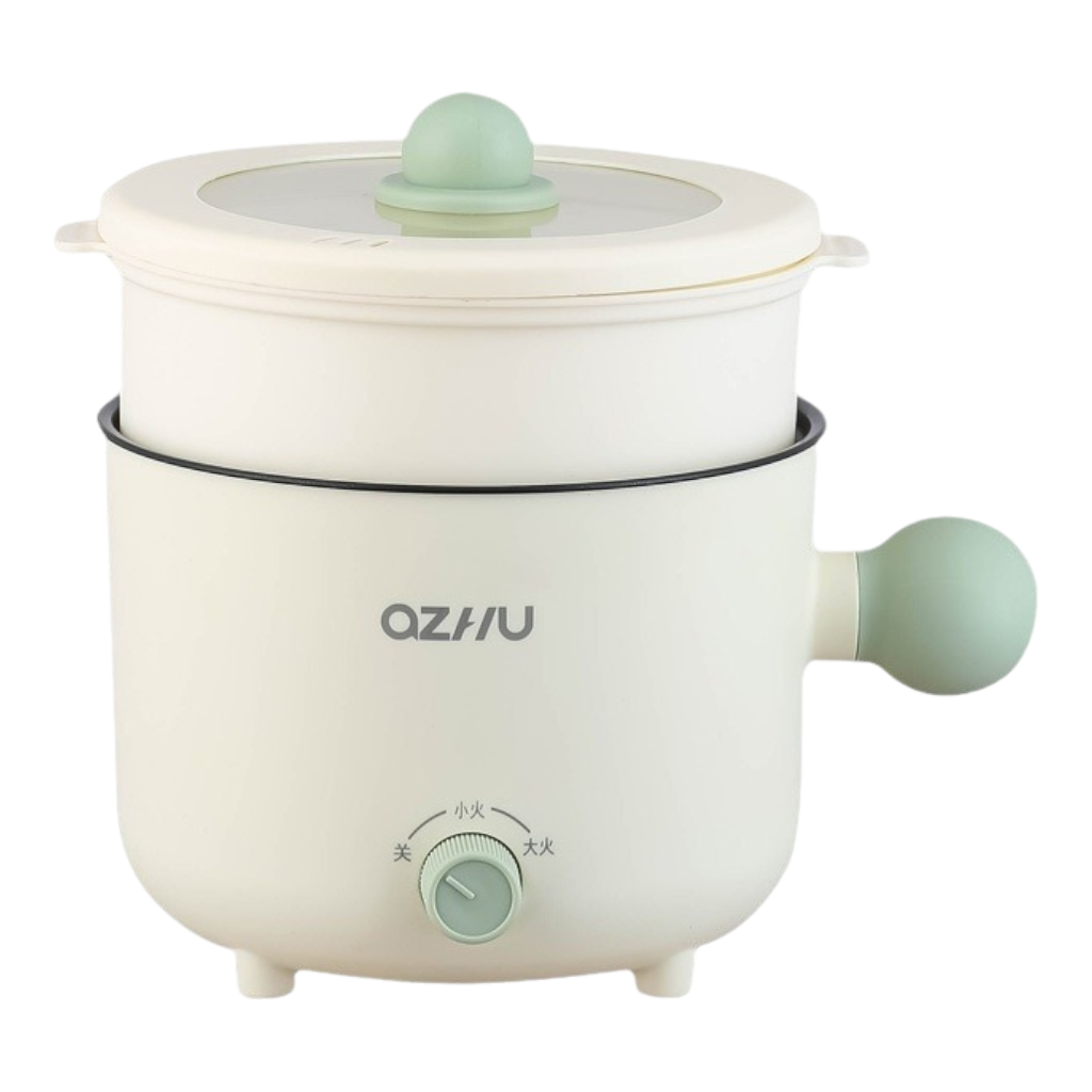 Nồi lẩu điện mini Azhu 2 tầng đa năng kèm giá hấp, 1.8L, 17.5x17.5x27cm
