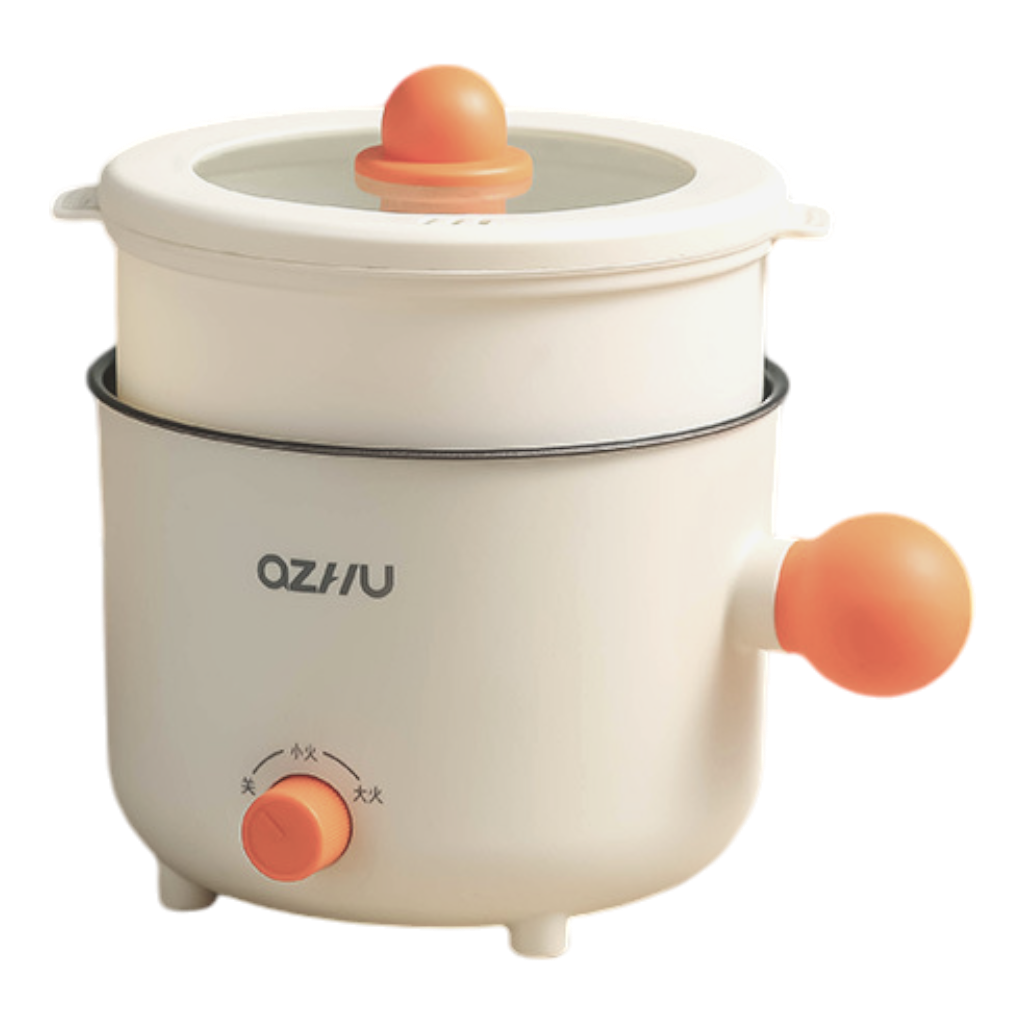 Nồi lẩu điện mini Azhu 2 tầng đa năng kèm giá hấp, 1.8L, 17.5x17.5x27cm