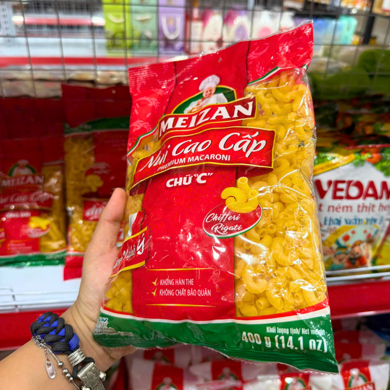 Hình ảnh cho thấy rõ dạng nui chữ C và khối lượng tịnh 400g