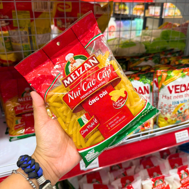 Nui Cao Cấp Meizan Ống Dài Màu Vàng 400g