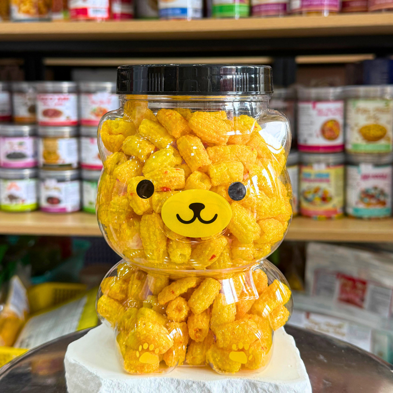 Hũ gấu lớn với nắp vặn đen dễ đóng mở