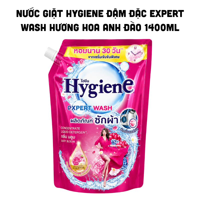 Nước Giặt Đậm Đặc Hygiene Expert Wash Lovely Bloom 1400ml Màu Hồng