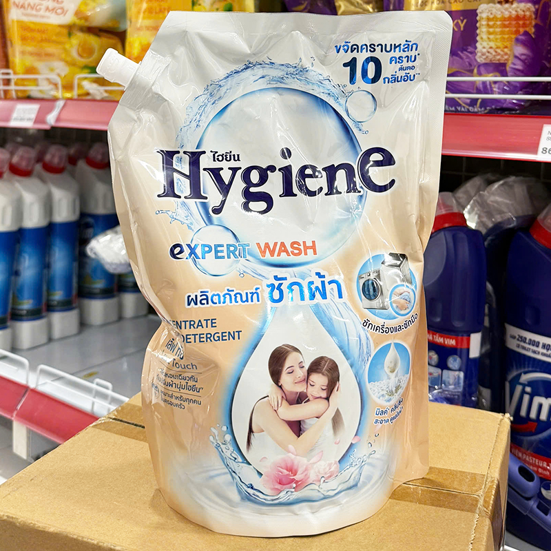 Nước Giặt Hygiene Expert Wash Love Touch 1400ml Túi Màu Kem